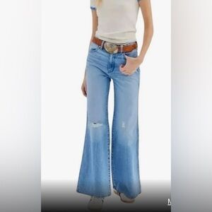 Wrangler women's size 28 flare wide leg hippie western high waisted